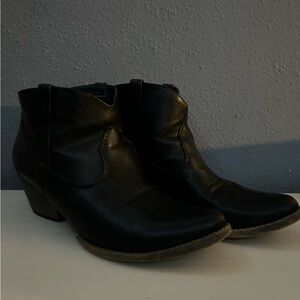 Volatile Black Ankle Booties